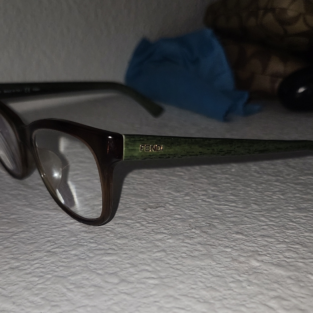 Fendi Brown and Green Designer Eyeglasses